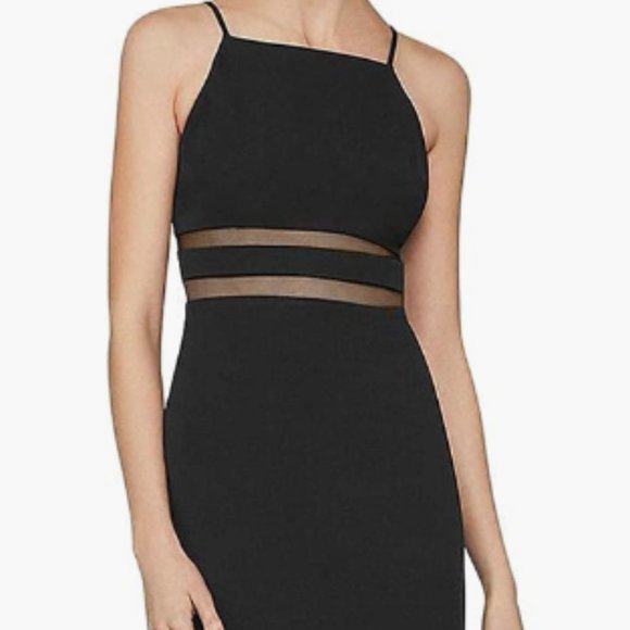 BCBGMAXAZRIA Women's Square Neck Evening Midi Dress, US Size 0, Black - Picture 6 of 9